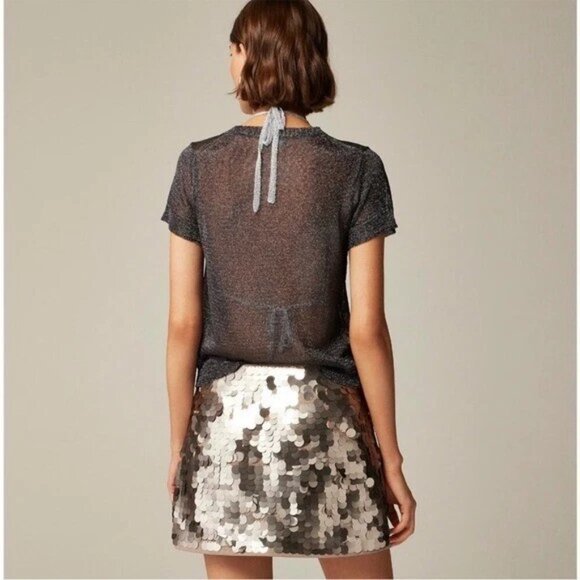 J. Crew Collection Statement Bronze Sequin Mini Skirt 100% Cotton NWOT Size XXS - Picture 1 of 6